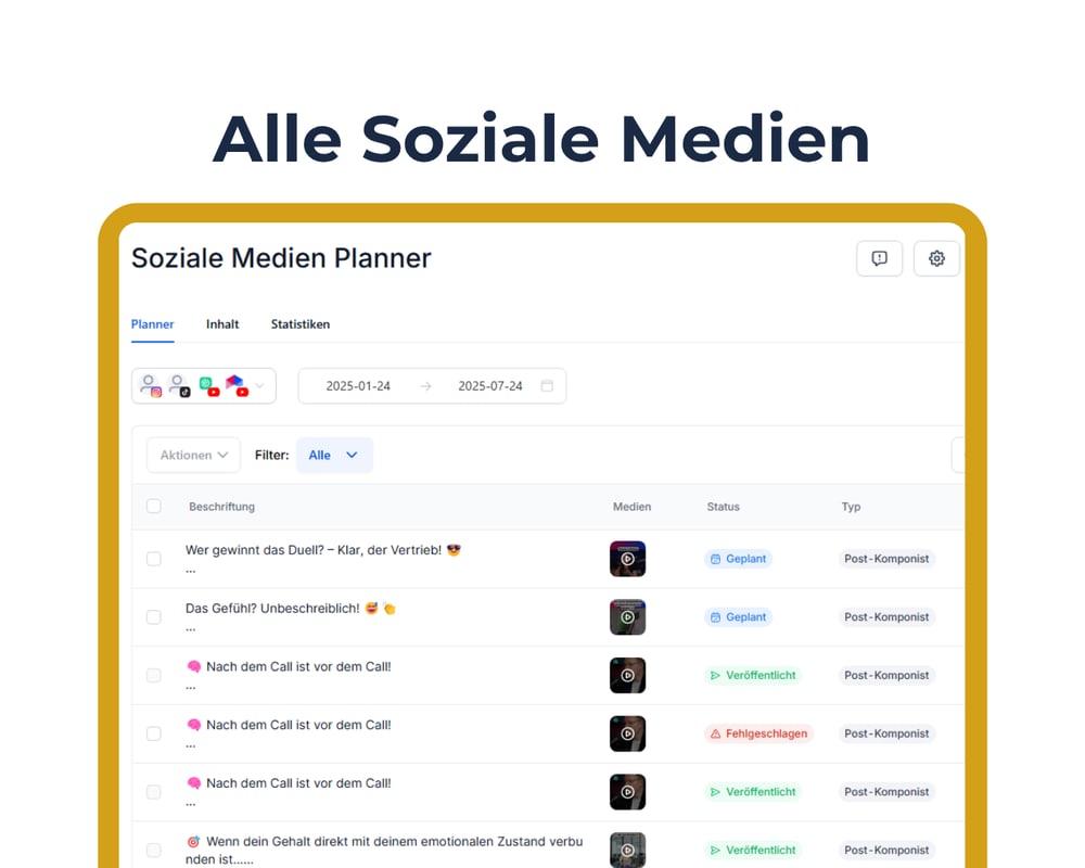 Alle Sozialen Medien gemanagt von CaseStudy 24